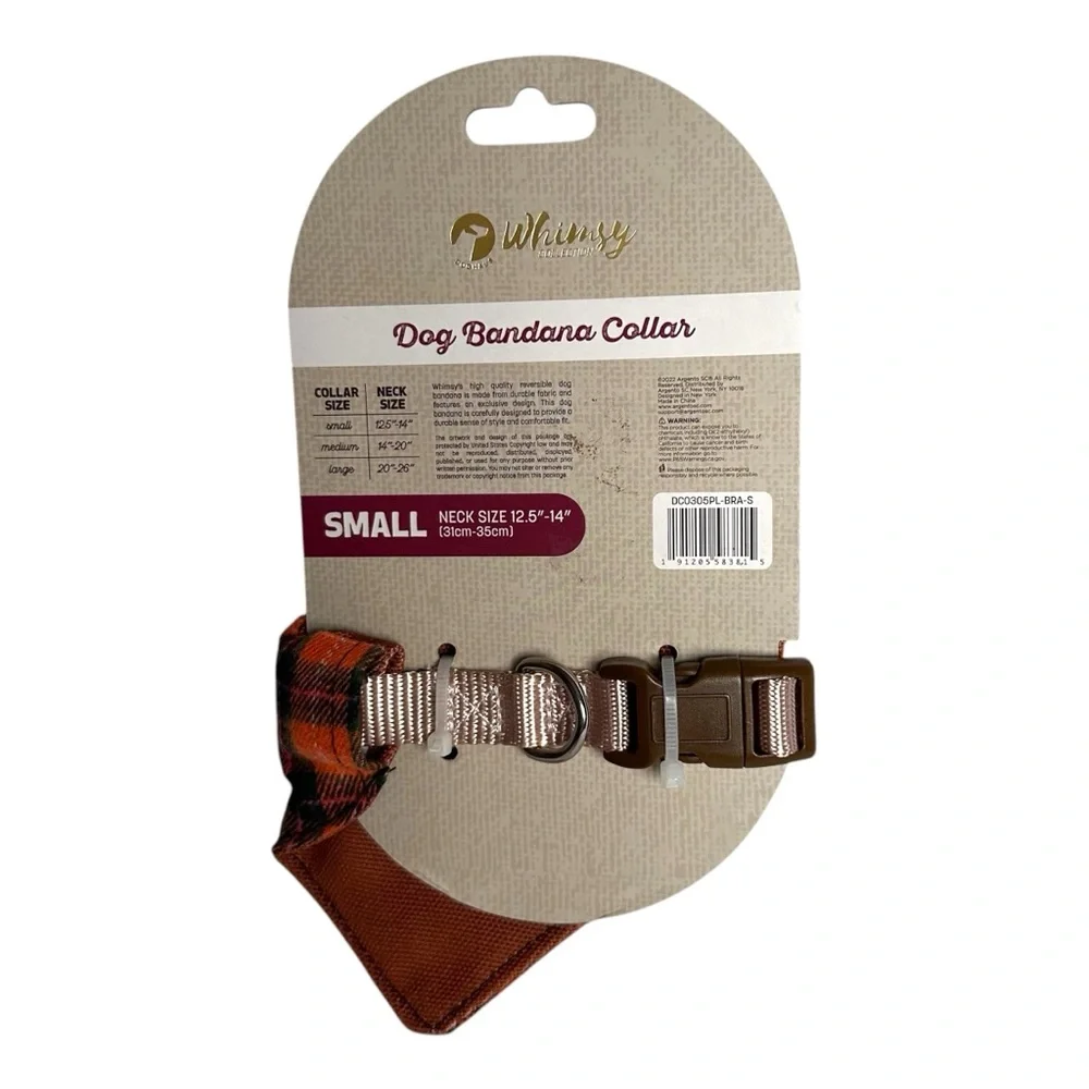 plaid flannel bandana dog collar - Picture 2 of 2